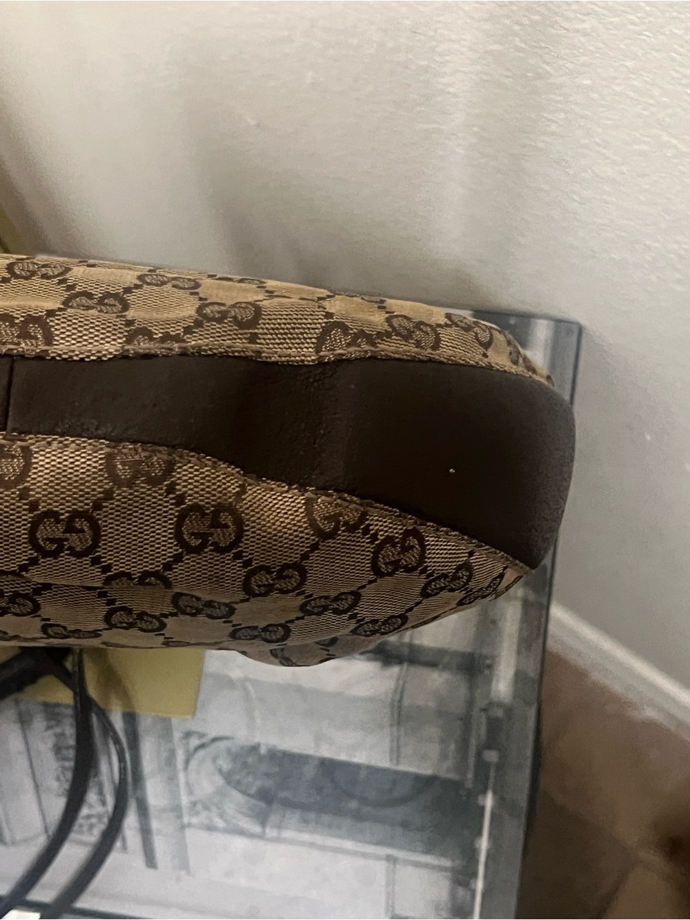 Gucci Beige Brown GG Canvas Drawstring Shoulder Bag small - Picture 7 of 16